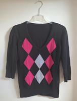 Pullover Strickpullover Sweater Raute Schwarz Pink S 36 M 38 H&M Sachsen-Anhalt - Zeitz Vorschau