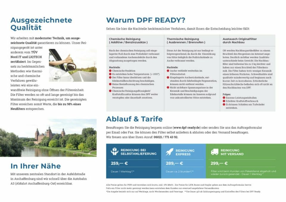 Dieselpartikelfilter Reinigung DPF READY Aschaffenburg in Aschaffenburg