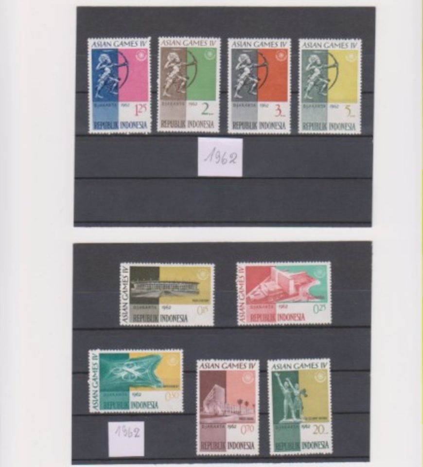Briefmarken INDONESIEN 50/60iger Jahre 15 KOMPLETTE SÄTZE Bilder in Berlin