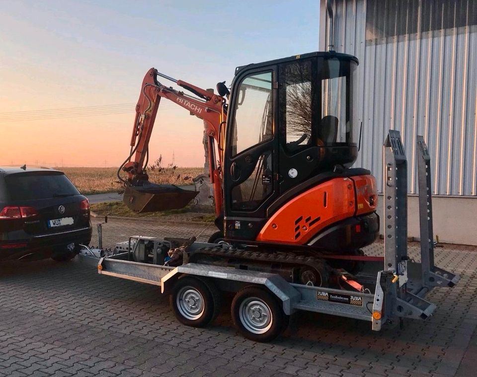 Minibagger 1,9 to MIETEN Hitachi ZX18 Leihen Vermietung Bagger in Sonderhofen