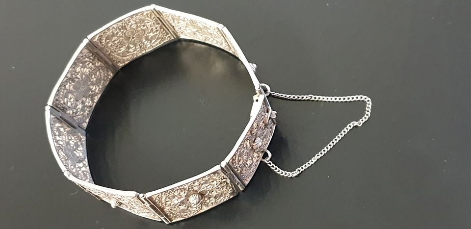 Antikes 800 Silber Filigranschmuck-Armband Handarbeit /19,5 cm in Bacharach