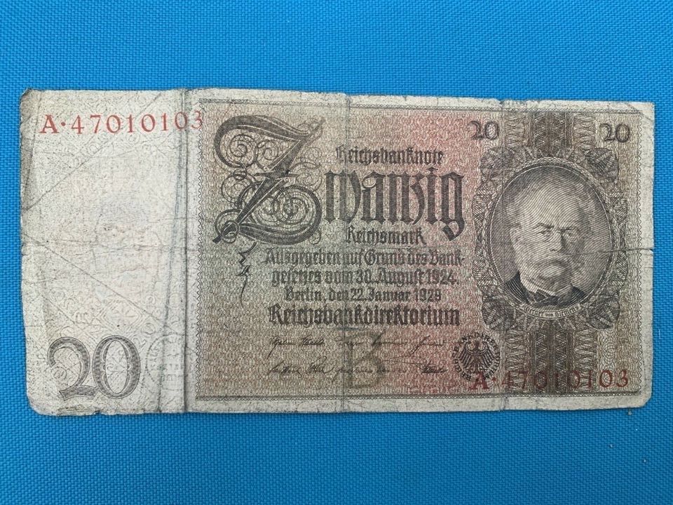 Reichsmarkschein 20 in Dannstadt-Schauernheim