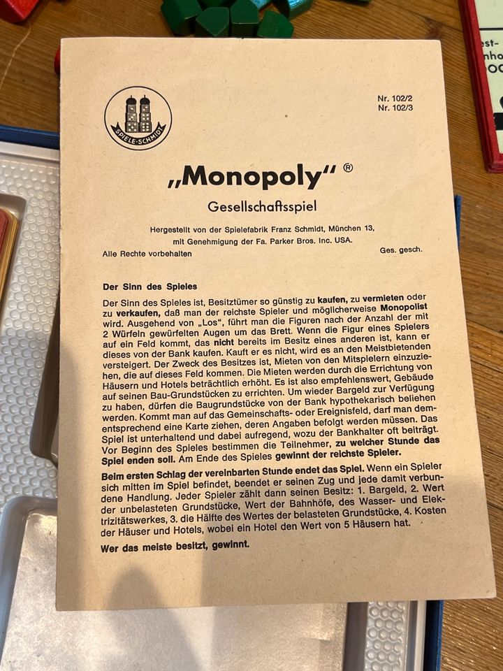 Monopoly - Schmidt Spiele - alte Ausgabe - silber - 1961 - Zusatz in Kempen