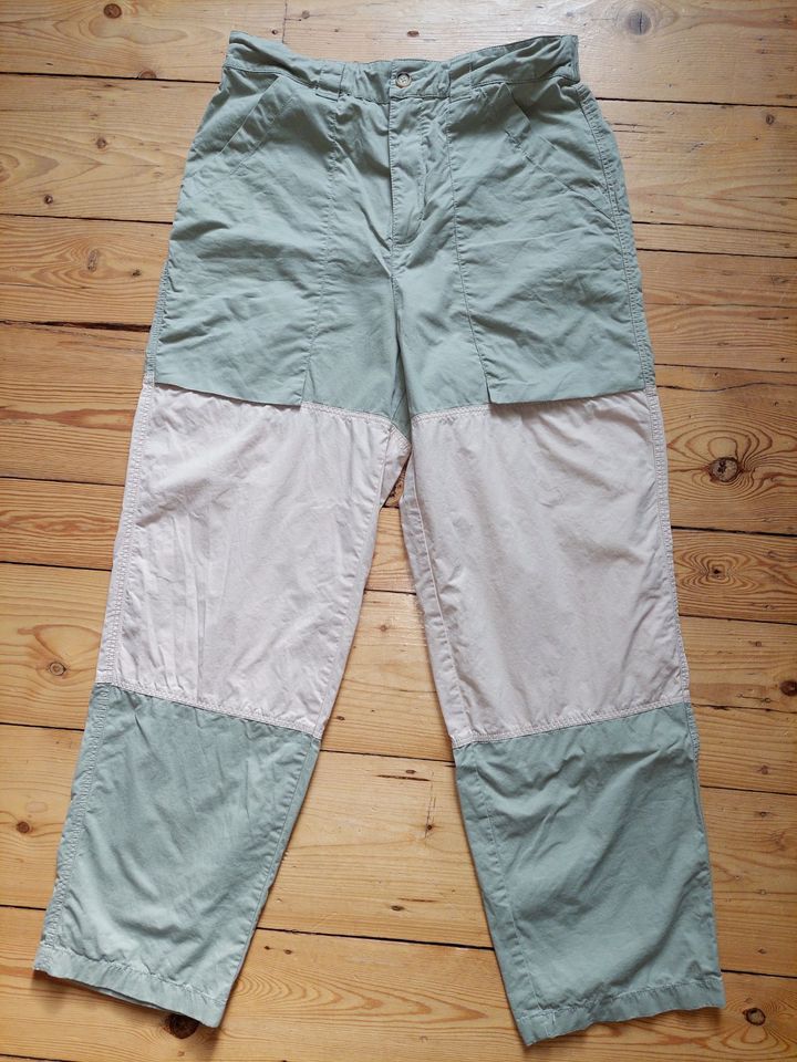 "BERSHKA"-SOMMERHOSE Gr. XL Khaki-Beige 100 % Baumwolle Block in Frankfurt am Main