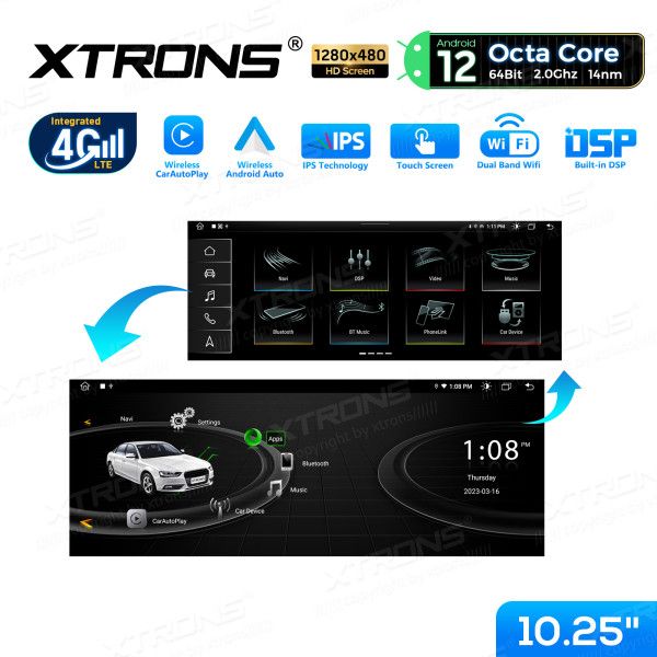 Xtrons Autoradio QEA12UHA12A4R für Audi A4,A5 2008-2016 2GB+32GB in Burghausen