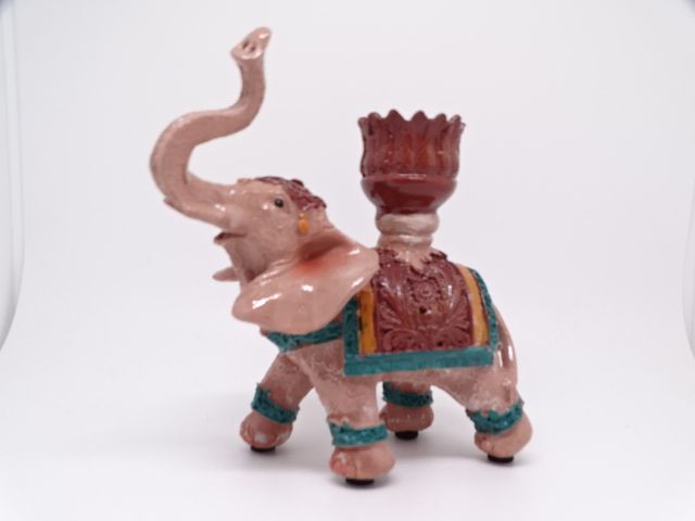 Dekofigur Kerzenständer Elefant indisch Poly farbig Neuware in Wiesbaden