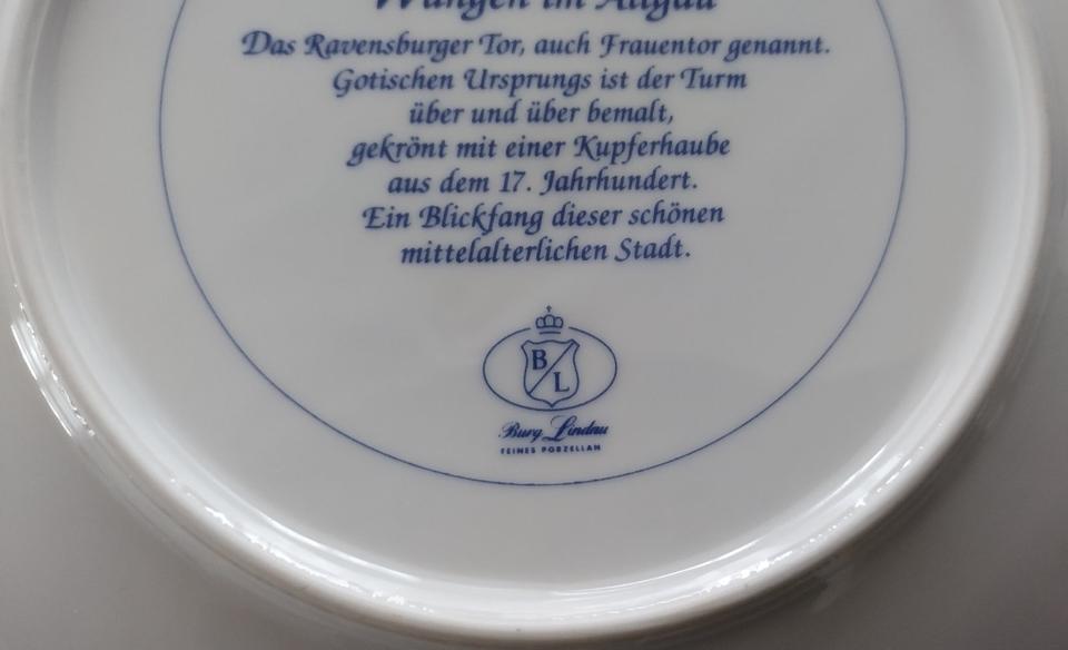 Sammelteller Burg Lindau Porzellan Wangen im Allgäu ca. 20 cm in Langenlonsheim
