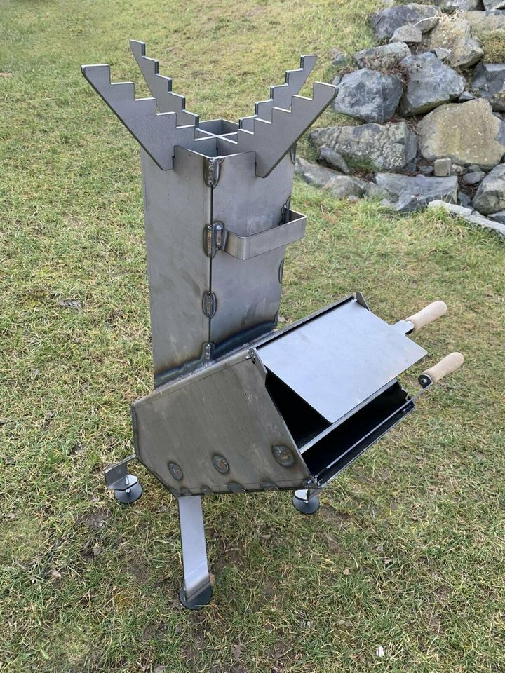 Raketenofen "D'JAVOL" aus 3 mm Stahl für Dutch Oven, Kasan in Fulda