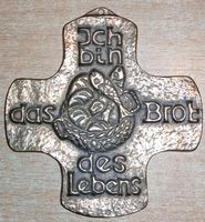 metallisches Kreuz "Ich bin das Brot des Lebens" z.B. zur Kommuni Hessen - Heppenheim (Bergstraße) Vorschau