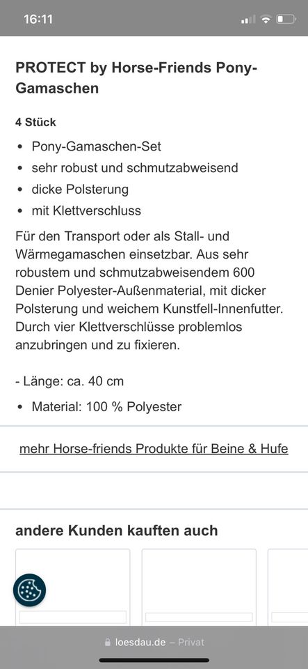 Transport- oder Wärmegamaschen Pony - Protect by HorseFriends in Grünbach