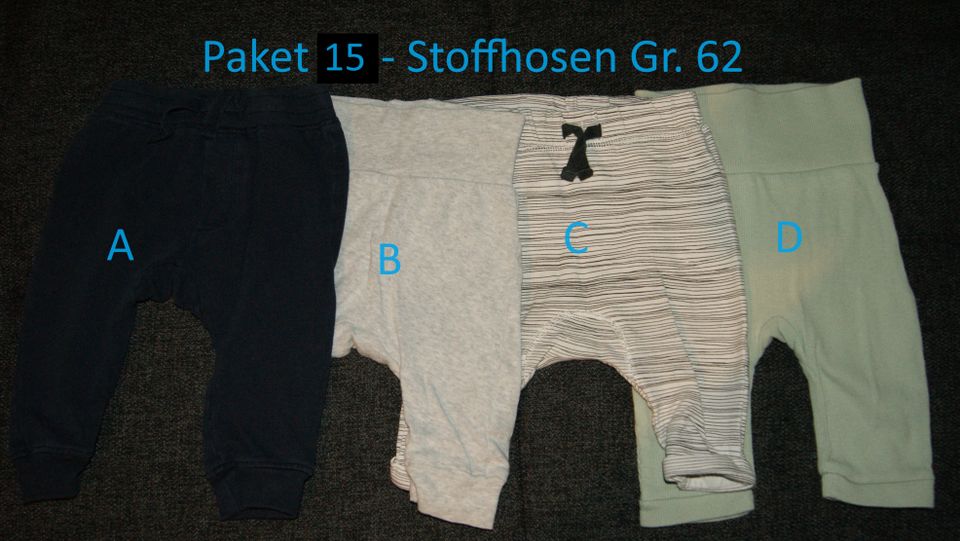 Kleiderpaket 15 - Hosen Gr. 62 in Rödermark