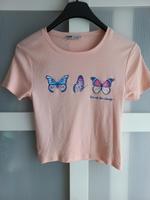 Top T Shirt Crop Top Rosa Schmetterling L New Yorker Brandenburg - Oranienburg Vorschau