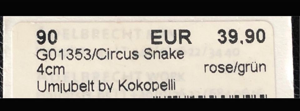 UMJUBELT Gürtel Circus Snake in Schopfheim
