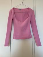 Zara Pullover shirt gerippt langarm sweetheart Ausschnitt pink S München - Schwabing-West Vorschau