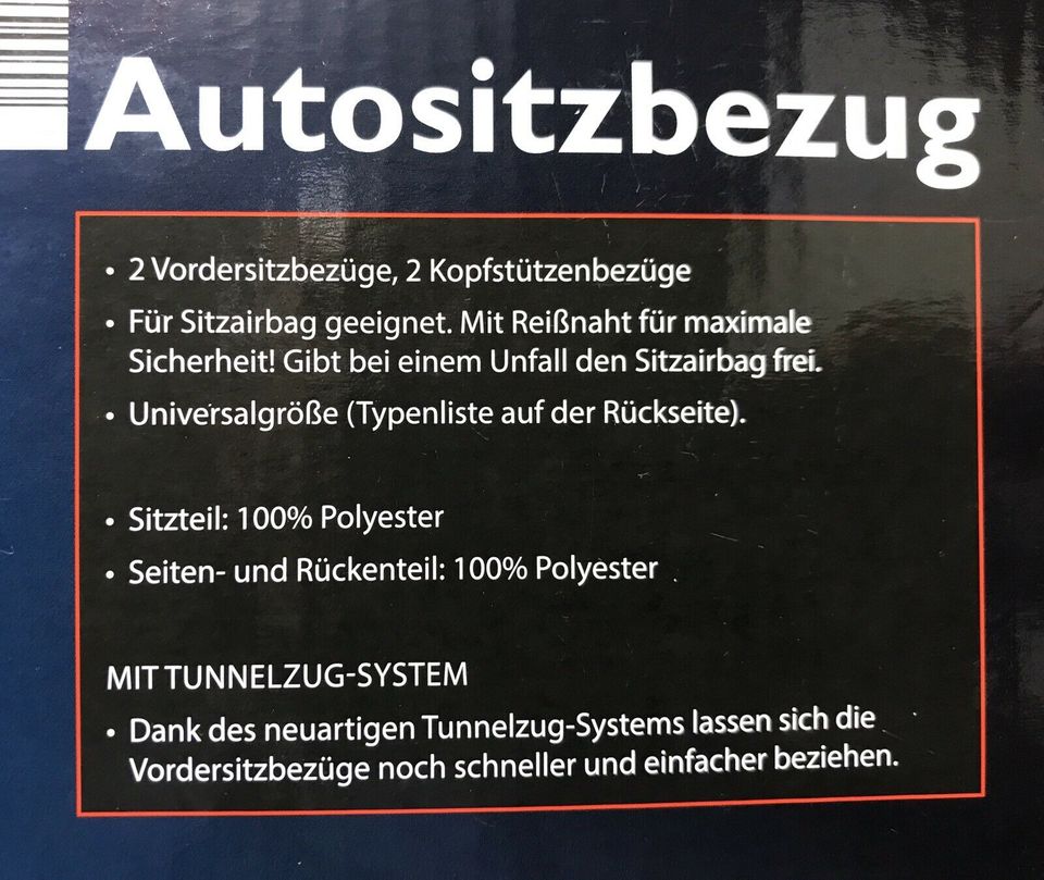 Car Xtras Autositz-Bezüge Madison grau-schwarz PKW Geschenk in Halle