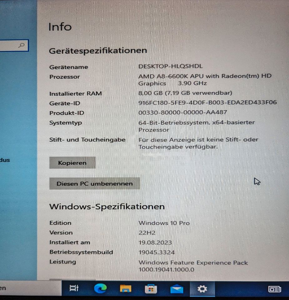 Systemtreff PC Desktop, AMD A8-6600K 3,9 GHz, Windows 10 Pro in Dietfurt an der Altmühl