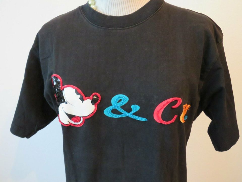 Original Disney T-Shirt Gr.M,38/40 schwarz mit Palietten+Perlen in Ludwigsburg