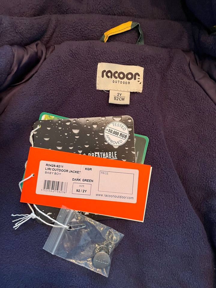 Racoon Outdoor Winterjacke Liri Gr. 92 grün/gelb in München