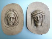 2 heilige Wandbilder von Jesus und Maria, Alter ca. 50er Jahre Bayern - Plattling Vorschau