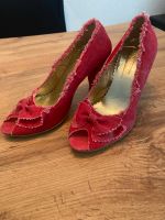 Schuhe Pumps Gr. 37 rot Jeans Look, wie Neu Baden-Württemberg - Rheinstetten Vorschau