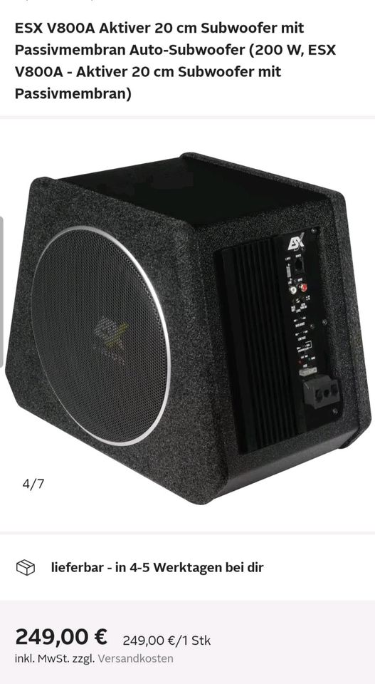 Subwoofer ESX vision in Dillingen (Donau)