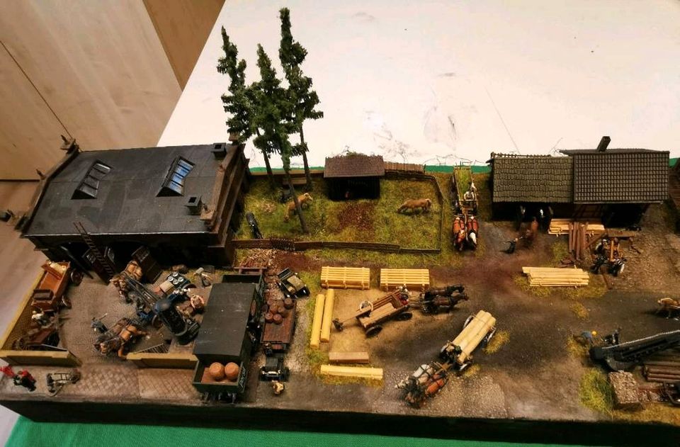 Diorama H0 Gewerbe um 1900, Fuhrbetrieb & Sägewerk in Leegebruch