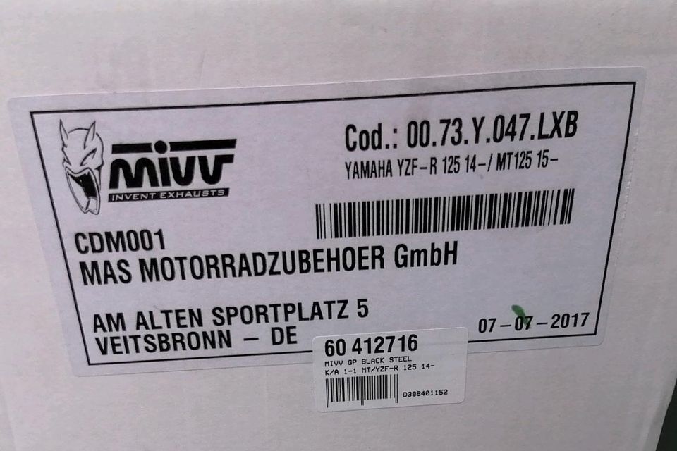 mivv gp black steel yamaha yzf 125 (00.73.y.047.lxb) in Saarburg