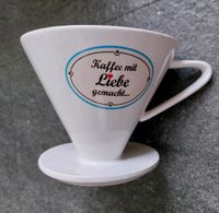 Porzellan, Kaffeefilter, Kaffee mit Liebe gemacht, 4 Loch Baden-Württemberg - Buchen (Odenwald) Vorschau