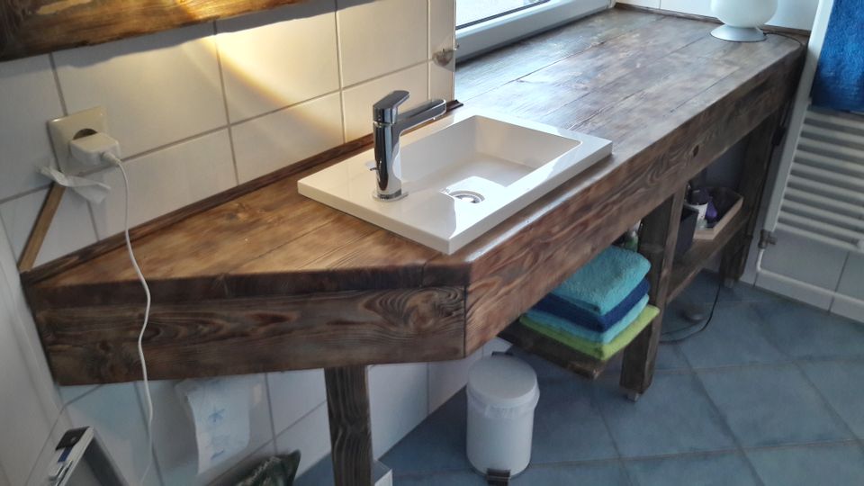Tischplatte Tisch vintage Handarbeit nach Wunsch und Maß ! in Rieseby