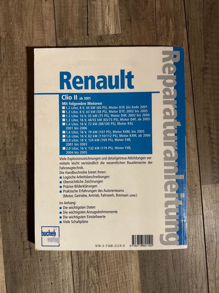 RENAULT CLIO 2 ab 2002, Reparaturanleitung Reparatur-Buch 1301 in Regensburg