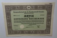 Baugesellschaft Dresden AG Aktie 1941 - 1000 Reichsmark Baden-Württemberg - Neckartenzlingen Vorschau