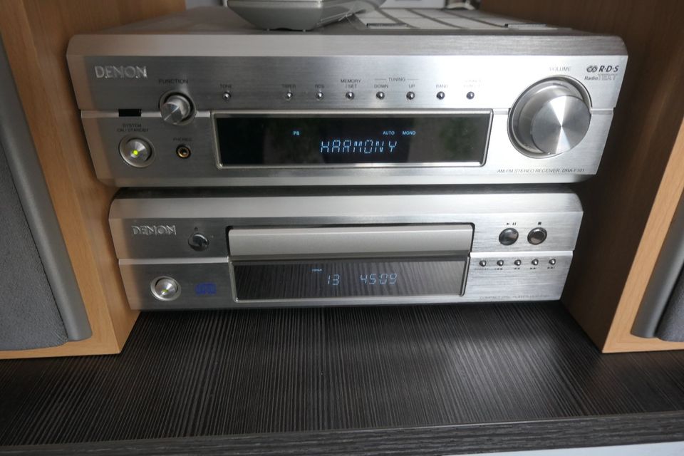 Denon Sterioanlage DRA F 101 mit CD Player  DCD 101 und Boxen. in Fuldatal