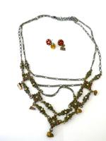 Kette und Ohrstecker Vintage Stil Bijoux Terner Holzopal Schleswig-Holstein - Lübeck Vorschau
