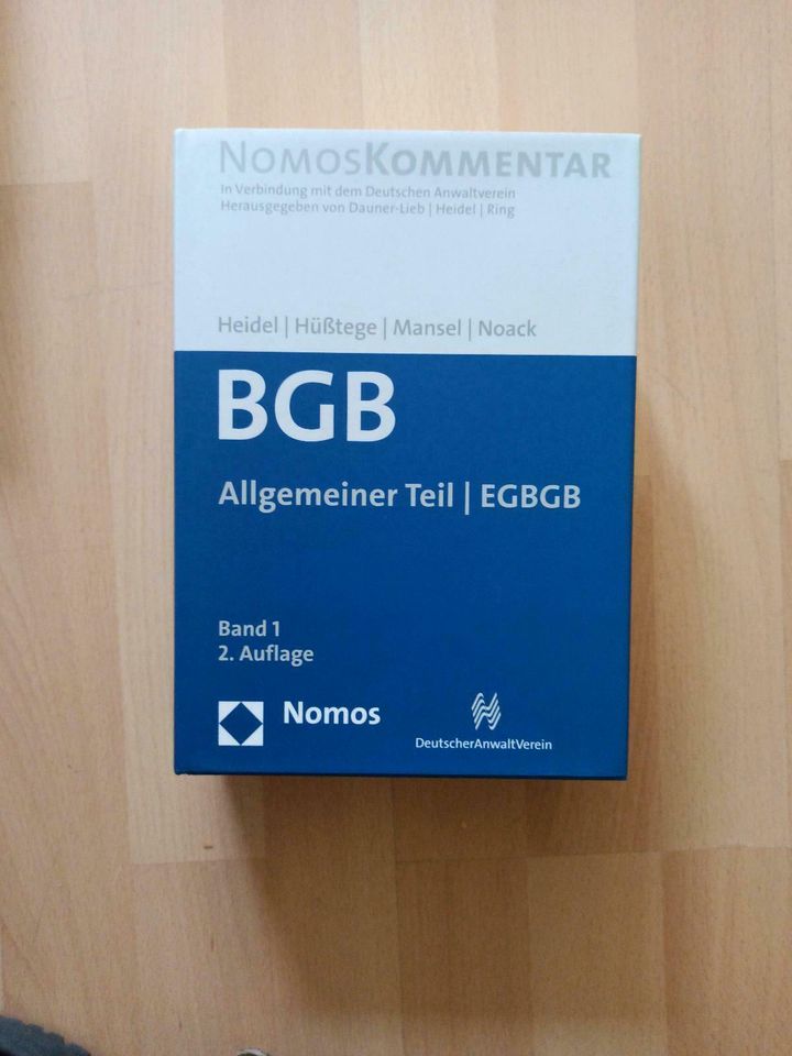 NEU BGB Allgemeiner Teil EGBGB Band 1 2. Auflage Nomos Kommentar in Gundelsheim