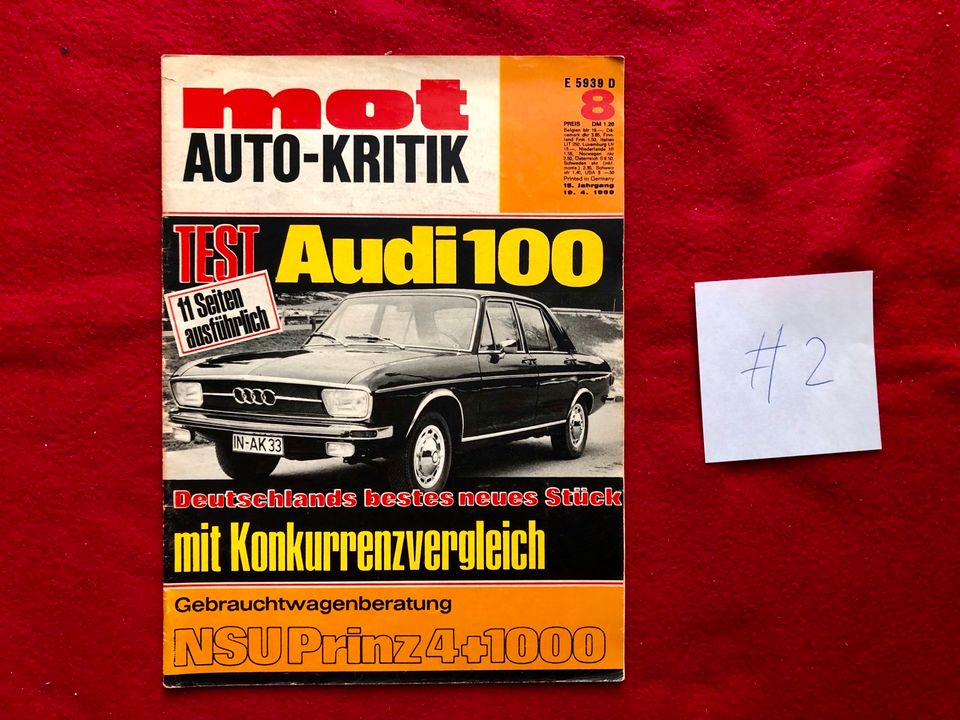 Motor Rundschau +Kritik Audi 100 C1 LS GL 19.4.1969 Zeitschrift in Wunstorf