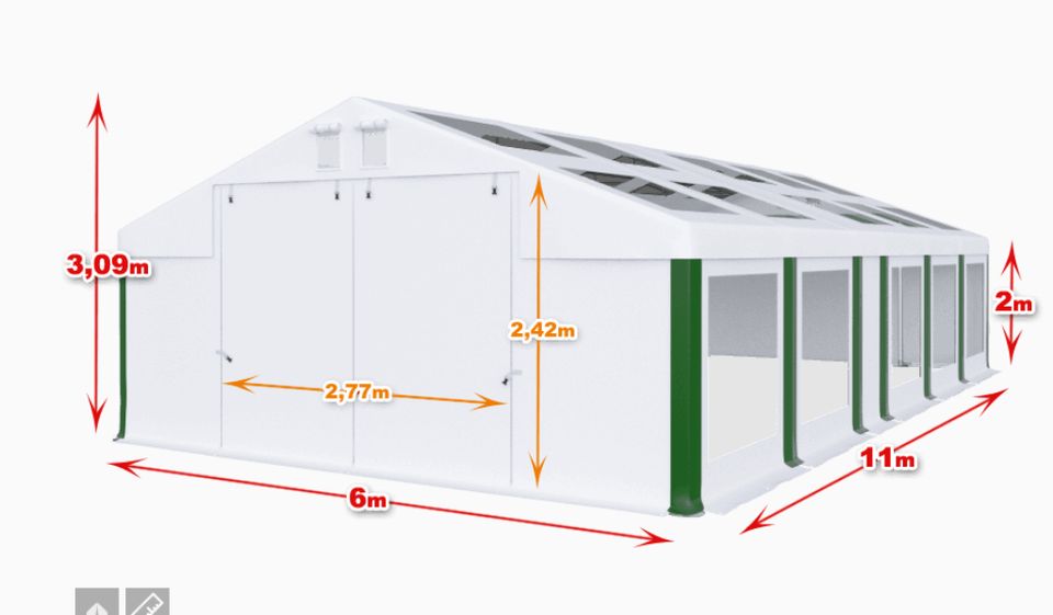 Ganzjährige Lagerhalle Partyzelt Carport 6x11 Lagerzelt modular in Görlitz