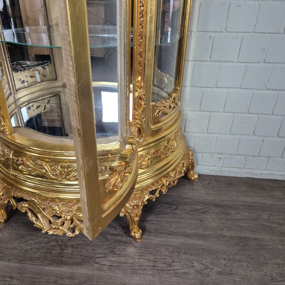 24898 Vitrine Schrank Barockstil Gold 1,25 m in Nordhorn