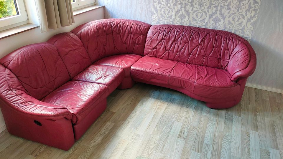Hochwertiges Weco - Sofa / Eck Couch, Longlife Echtleder in Lichtenau