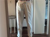 S H&M leichte Sommer Linen Leinen-Baumwolle Hose Natur-Weiß Düsseldorf - Bilk Vorschau
