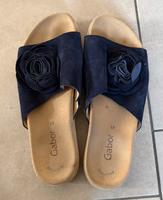 Gabor Pantolette Sandale Blau Velours mit Blume Gr 41 Bayern - Burgebrach Vorschau