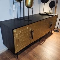 24456 Sideboard Anrichte Massivholz Schwarz-Gold 1,80 m Niedersachsen - Nordhorn Vorschau