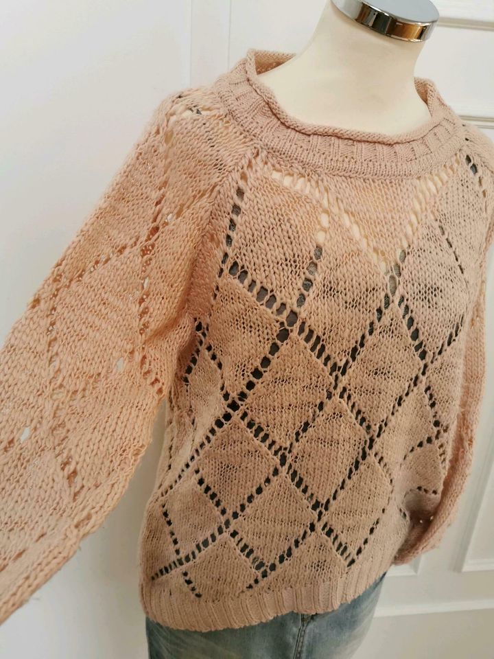 Pullover Vero Moda M rosa Pulli 38 Loch-Muster Strickpulli warm in Oldenburg