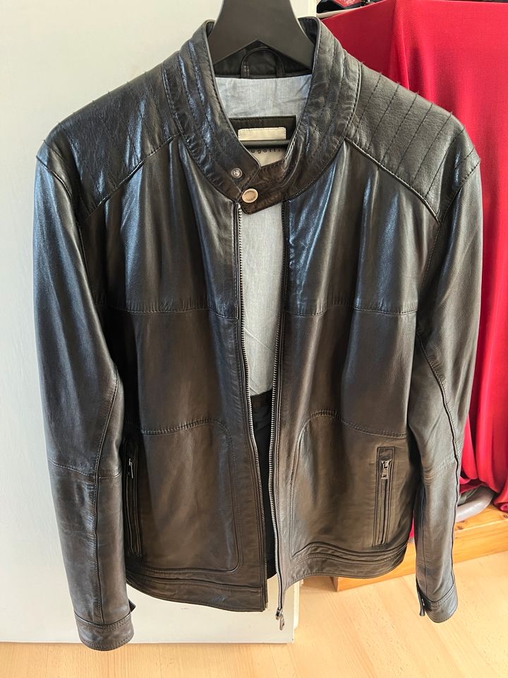 Bugatti Racer Biker Lederjacke, schwarz - 50 - L - weiches Leder in Düsseldorf