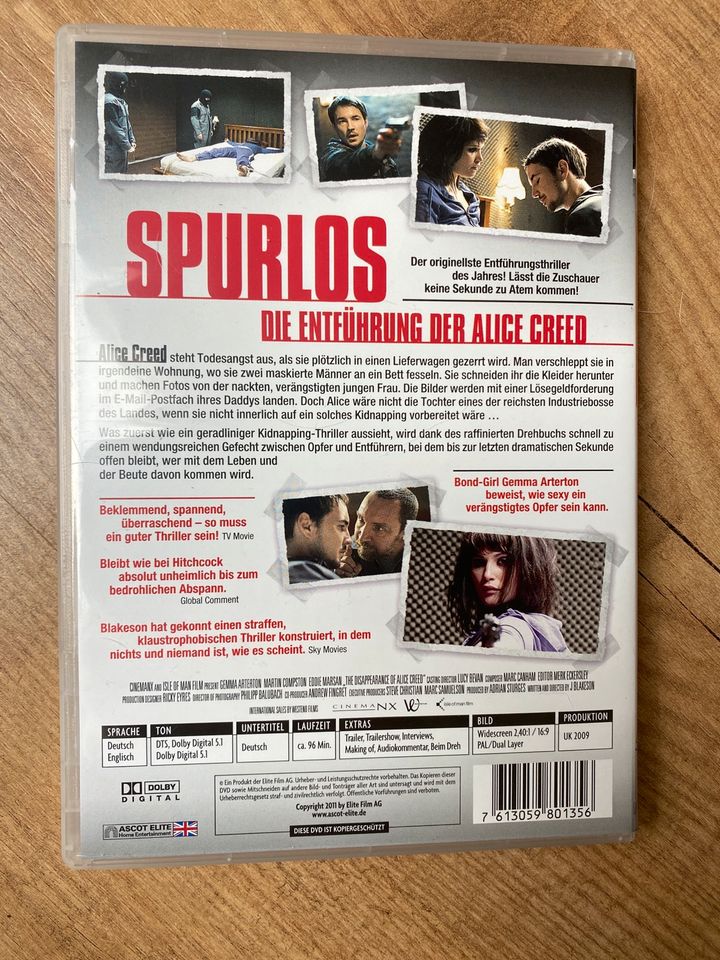 DVD SPURLOS Die Entführung der Alice Creed, FSK 16 in Essen