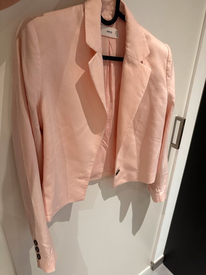 Mango Set Blazer & Hose Leinenähnlich rosa in St. Ingbert