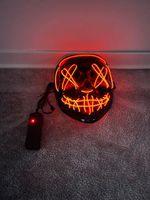 NEU Maske The Purge LED rot Halloween JGA Karneval blinken Hessen - Gernsheim  Vorschau