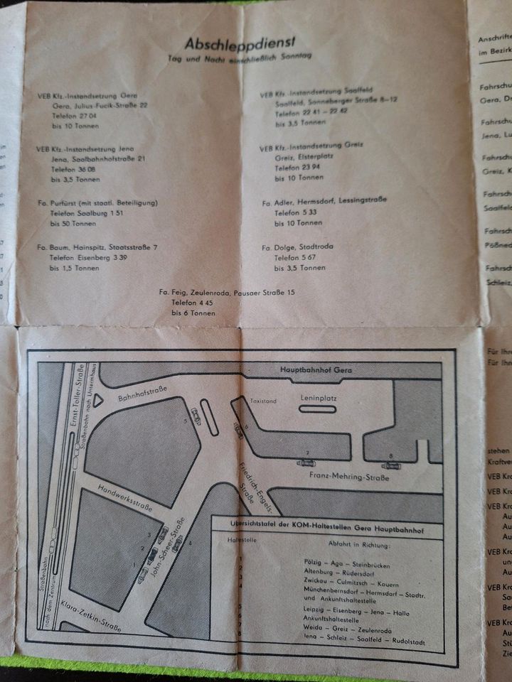 Taschenfahrplan Bus Gera in Berlin