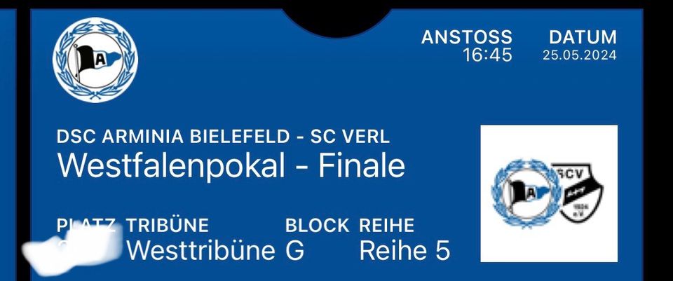 Westfalenpokalfinale Arminia Bielefeld gegen SC Verl in Beckum