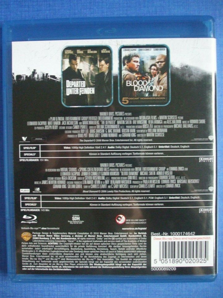 Departed & Blood Diamond - blu-rays - Neuwertig / Wie neu ! in Herbolzheim