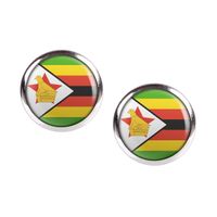 Mylery Ohrstecker Paar mit Motiv Simbabwe Zimbabwe Harare Flagge Hessen - Trendelburg Vorschau